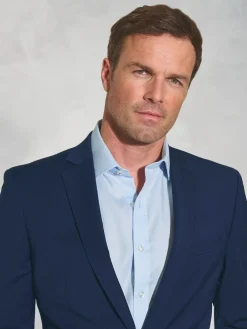 Brook Taverner Tailored Fit Wool Mix Washable Suit Jacket^ Blue Suits