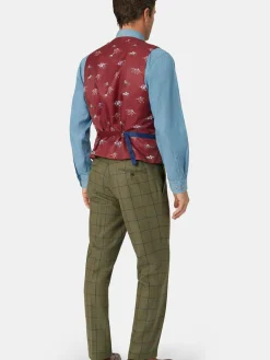 Hot Brook Taverner Green Check Wool Suit Waistcoat