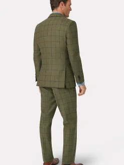 Brook Taverner Check Wool Suit Jacket Green