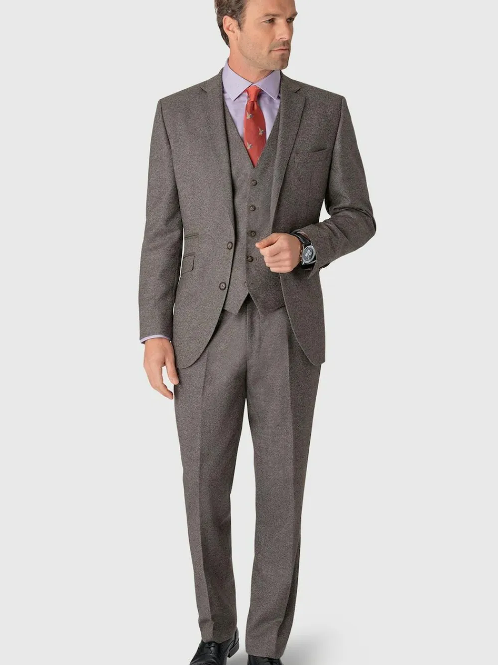 Clearance Brook Taverner Donegal Wool Suit Jacket Grey