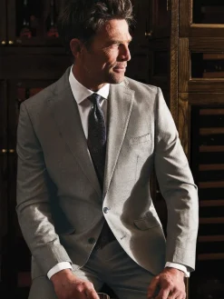 Best Brook Taverner Natural Italian Flannel Suit Jacket