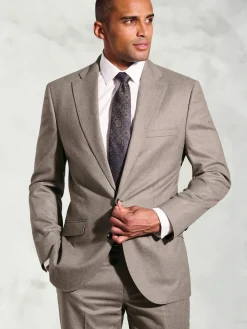 Best Brook Taverner Natural Italian Flannel Suit Jacket