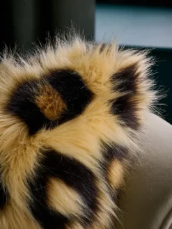 Next Brown 50 x 50cm Long Leopard Print Faux Fur Cushion^ Cushions & Throws