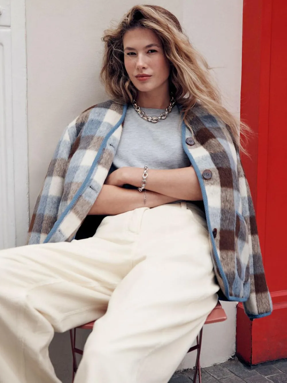 Clearance Next Brown and Blue Checked Jacket