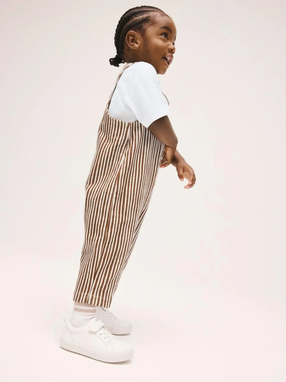Next Brown and Off White Stripe Dungarees and T-Shirt Set (3mths-7yrs)^BOY Sets & Outfits|Sweatshirts & Hoodies
