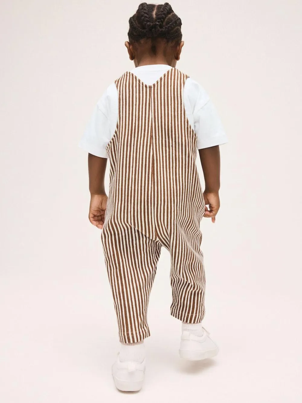 Next Brown and Off White Stripe Dungarees and T-Shirt Set (3mths-7yrs)^BOY Sets & Outfits|Sweatshirts & Hoodies