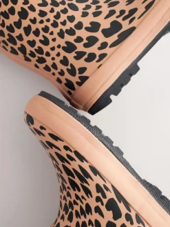 Outlet Next Cuff Wellies Brown Animal Print