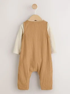 Online Next Baby Dungarees and Bodysuit Set (0mths-2yrs) Brown
