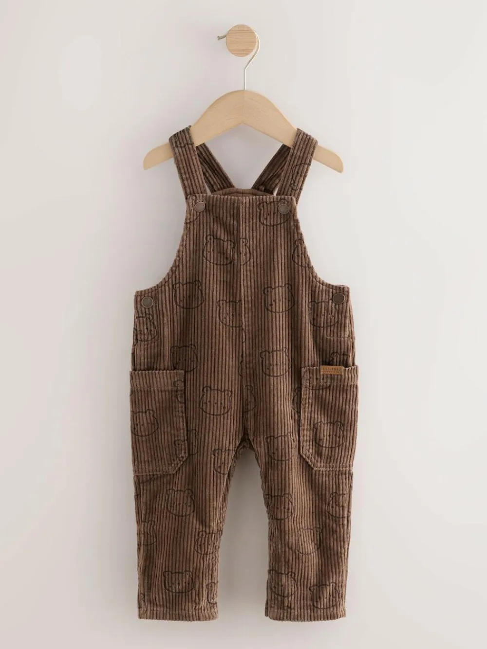 Best Next Corduroy Dungarees (3mths-7yrs) Brown Bear Print