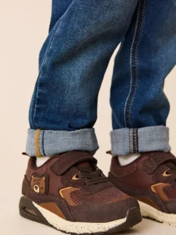 Sale Next Brown Bear Standard Fit (F) Elastic Lace Trainers