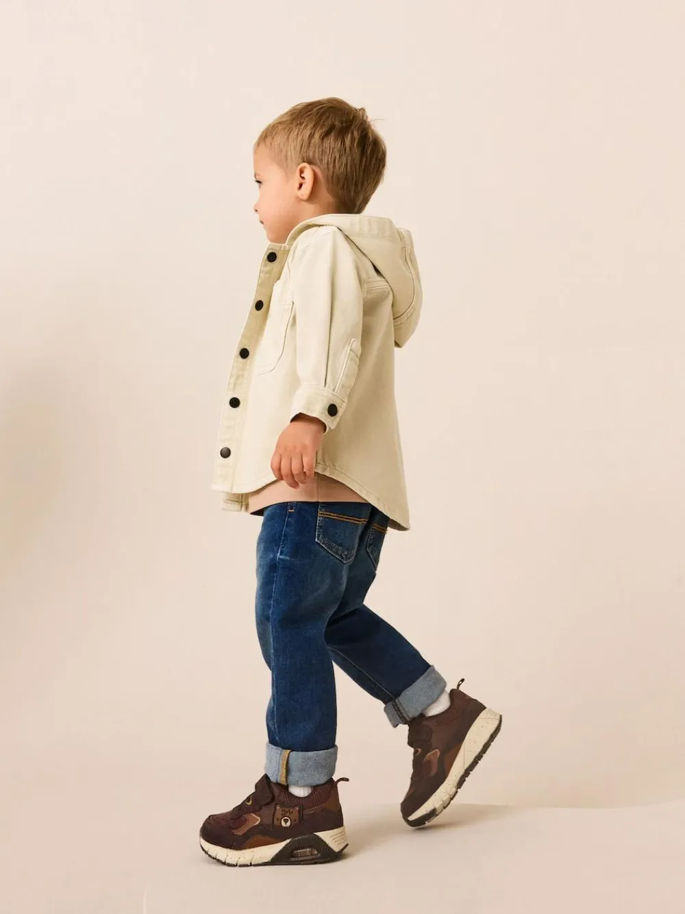 Sale Next Brown Bear Standard Fit (F) Elastic Lace Trainers