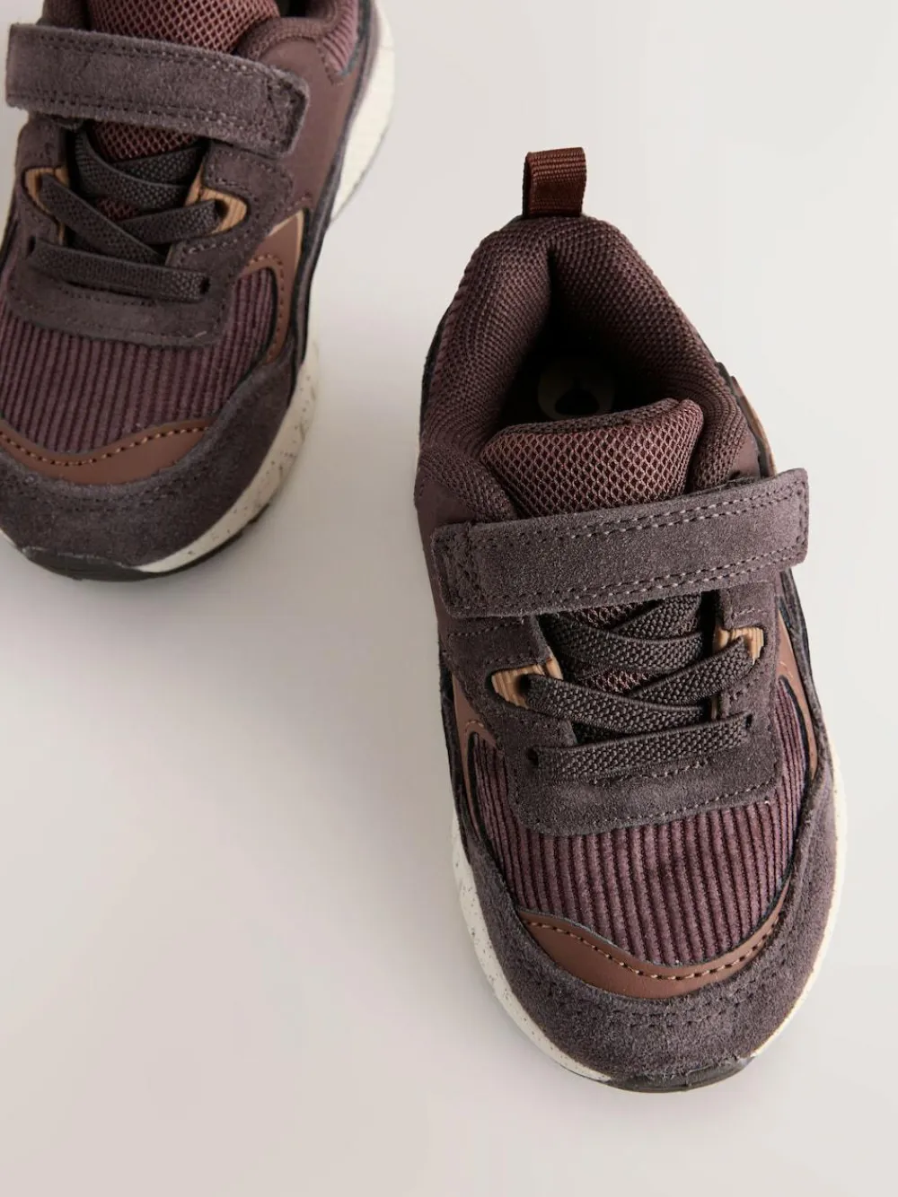 Sale Next Brown Bear Standard Fit (F) Elastic Lace Trainers