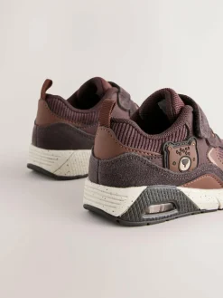 Sale Next Brown Bear Standard Fit (F) Elastic Lace Trainers