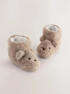 Next Brown Bear Warm Lined Slipper Boots^BOY Nightwear