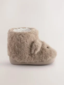 Next Brown Bear Warm Lined Slipper Boots^BOY Nightwear