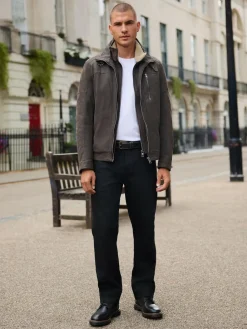 Next Brown Borg Lined Faux Leather Jacket^ Coats & Jackets|Coats & Jackets