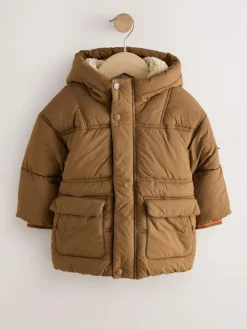 Next Borg Lined Padded Shower Resistant Coat (3mths-7yrs)^BOY Baby Winter Clothing|Coats, Jackets & Pramsuits