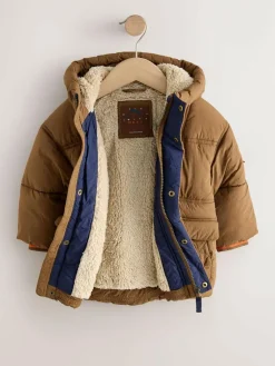 Next Borg Lined Padded Shower Resistant Coat (3mths-7yrs)^BOY Baby Winter Clothing|Coats, Jackets & Pramsuits