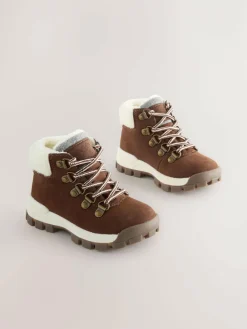 New Next Thermal Thinsulate™ Lined Hiker Boots Brown Borg