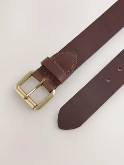 Sale Next Brown Casual Leather Belt With Roller Buckle