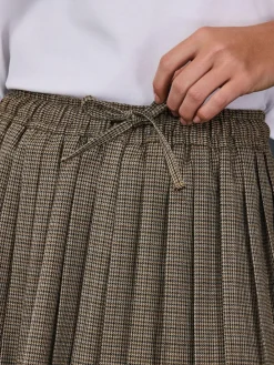 Outlet Next Pleated Pull On Mini Skirt Brown Check