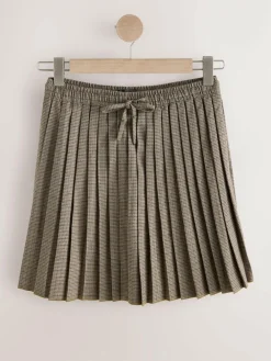 Outlet Next Pleated Pull On Mini Skirt Brown Check