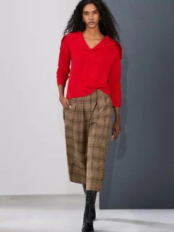 Next Brown Check Smart Culottes^Women Pants
