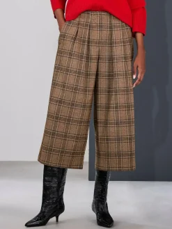 Next Brown Check Smart Culottes^Women Pants