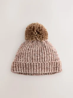 Next Brown Chenille Baby Hat with a Pom (0mths-2yrs)