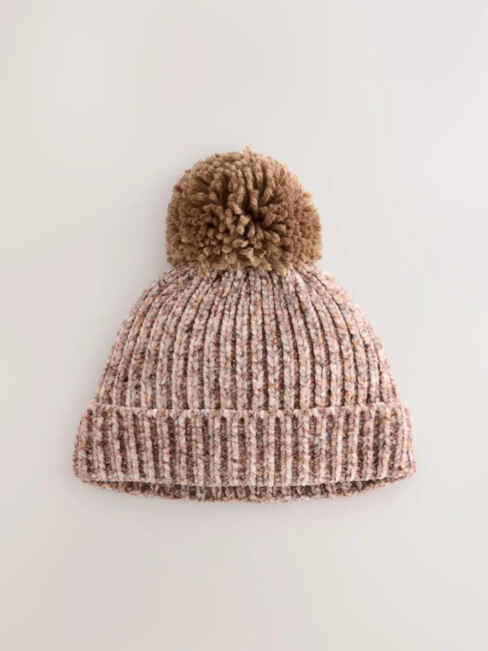 Next Brown Chenille Baby Hat with a Pom (0mths-2yrs)