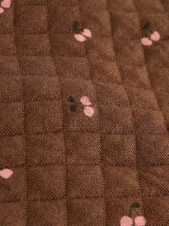 New Next Brown Cherry Quilted Dungaree and Bodysuit Baby 2 Piece Set (0mths-3yrs)