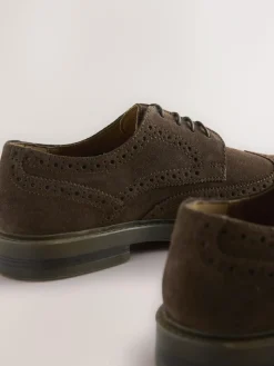Next Brown Chunky Suede Brogue Shoes^ Shoes