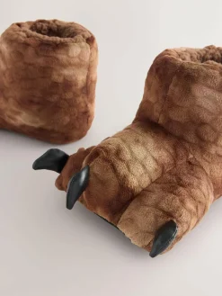 Next Brown Dinosaur Claw 3D Slipper Boots^BOY Nightwear