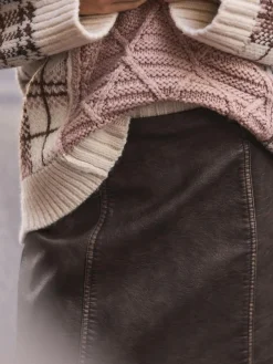 Next Faux Leather Mini Skirt^Women Skirts