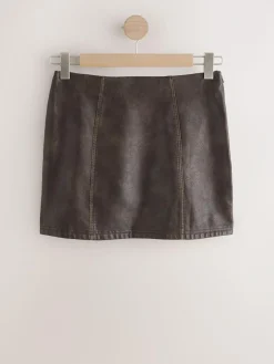 Next Faux Leather Mini Skirt^Women Skirts