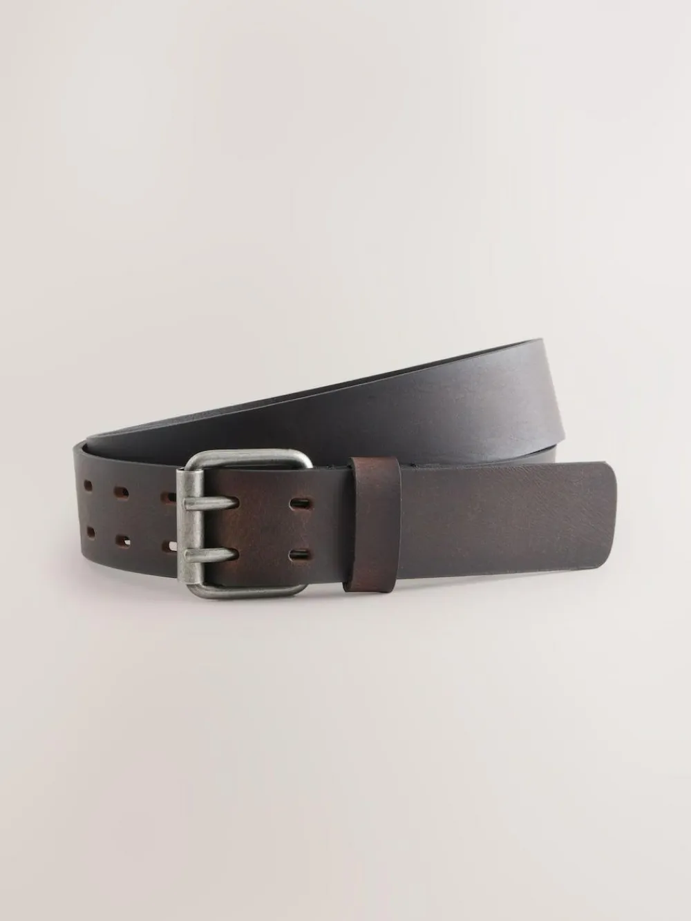 Hot Next Double Prong Casual Leather Belt Brown