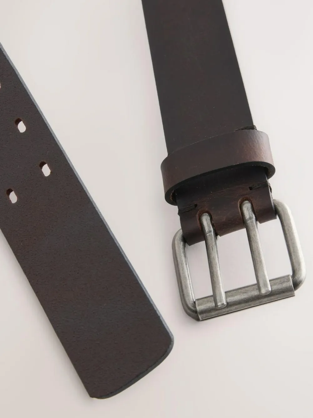 Hot Next Double Prong Casual Leather Belt Brown