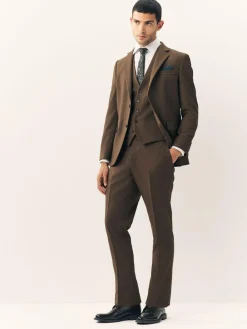 Best Next Flannel Suit Waistcoat Brown