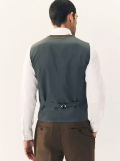 Best Next Flannel Suit Waistcoat Brown