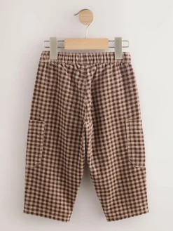 Next Brown Gingham Corduroy Wide Leg Trousers (3mths-7yrs)^BOY Pants & Leggings|Pants & Chinos