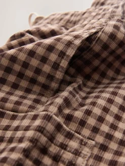 Next Brown Gingham Corduroy Wide Leg Trousers (3mths-7yrs)^BOY Pants & Leggings|Pants & Chinos