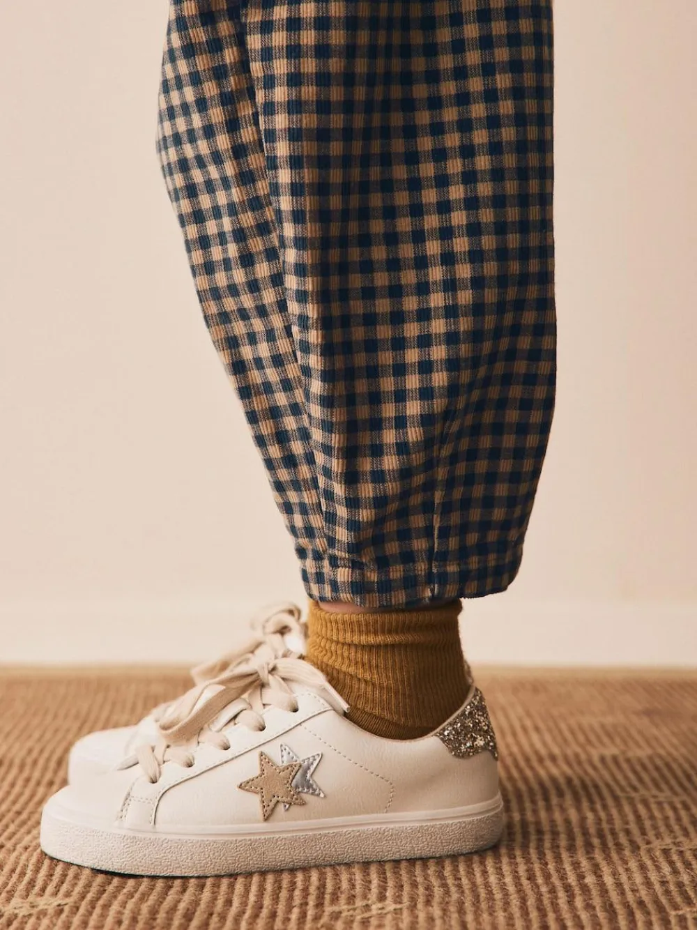 Next Brown Gingham Pullon Cord Trousers (3-16yrs)^ Nightwear|Pants & Leggings