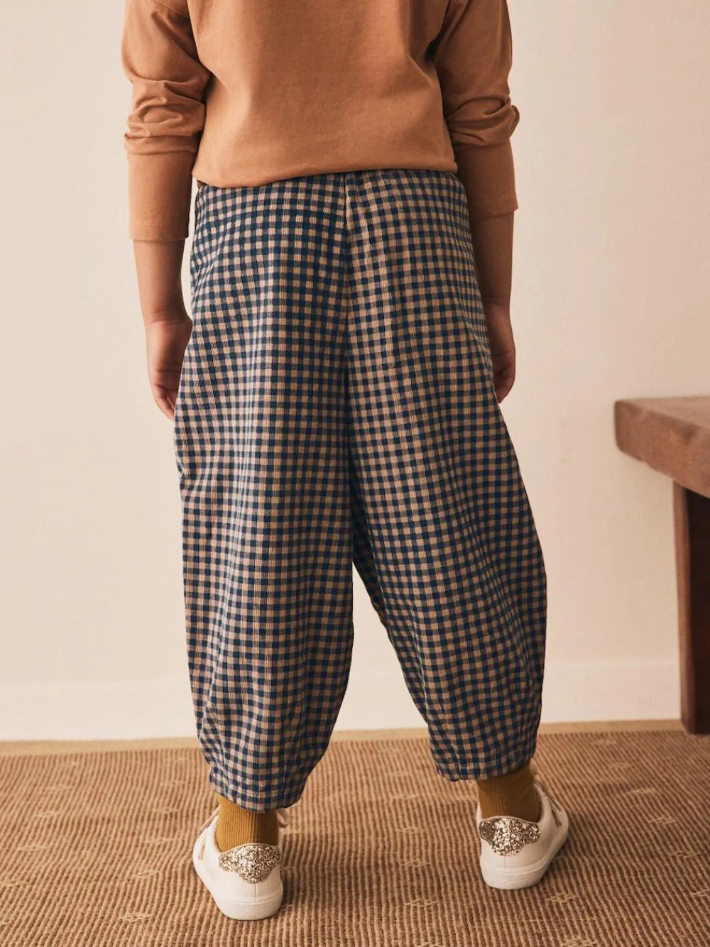 Next Brown Gingham Pullon Cord Trousers (3-16yrs)^ Nightwear|Pants & Leggings