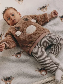 Best Next Brown Hamish Fleece Baby Sweat and Legging Set (0mths-2yrs)