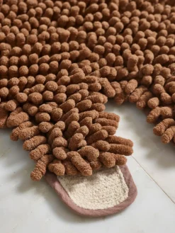 Best Next Brown Hamish Plush Bobble Shaped Bath Mat