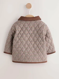Hot Next Baby Quilted Cord Collar Jacket (0mths-2yrs) Brown Heritage Check
