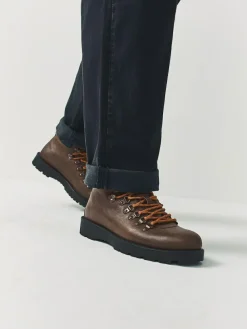 Next Brown Leather Hiker Style Boots^ Boots|Boots