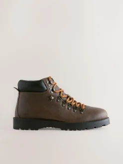 Next Brown Leather Hiker Style Boots^ Boots|Boots