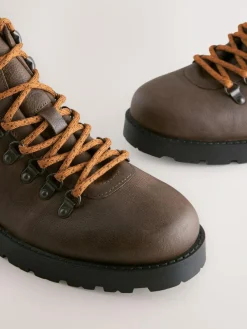Next Brown Leather Hiker Style Boots^ Boots|Boots
