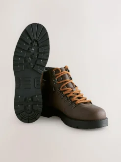 Next Brown Leather Hiker Style Boots^ Boots|Boots